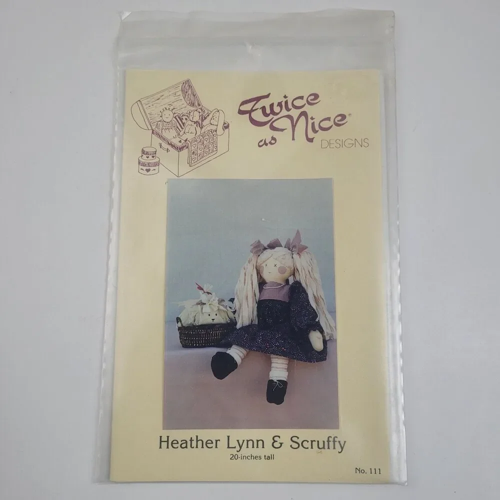 Twice as Nice pattern no.111 Heather Lynn & Scruffy doll and dog uncut